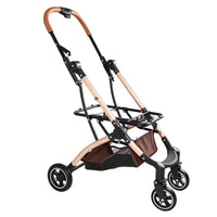 Pet Stroller for Dogs and Cats, 2-in-1 Detachable Foldable 4 Wheels Pet Stroller, Quick One-Hand Fold, Storage Basket, D