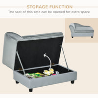 Luxury Fancy Dog Couch with Hidden Storage, Small Dog Sofa Bed with 2" Soft Foam, Modern Pet Furniture for Puppies & Lit