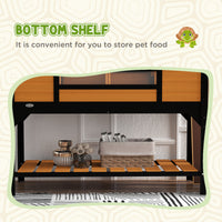 Tortoise Enclosure Tortoise House with Adjustable Lamp Holder Storage Shelf, Dual Main Houses, Openable Lid, Yellow