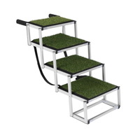 Foldable Dog Ramp For Cars, SUVs, Trucks, Portable Pet Dog Stairs For Large Dogs With Non-Slip Surface & Reinforced Desi