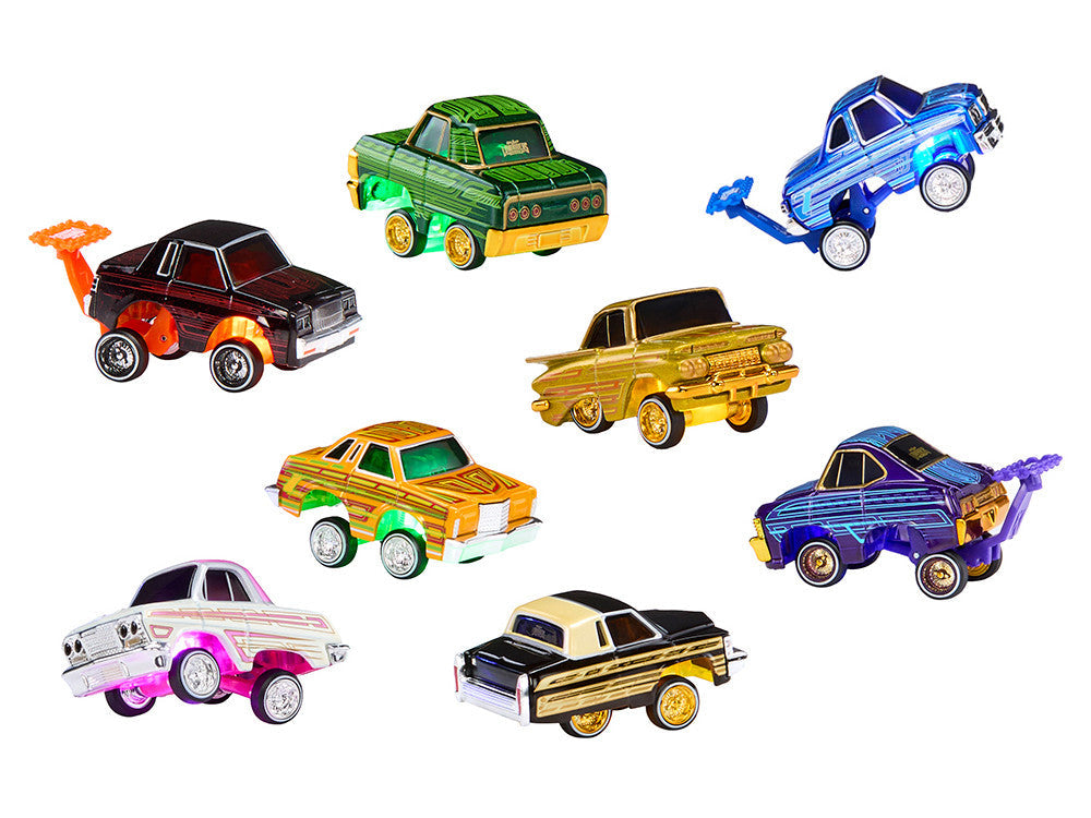 "Lowriders Show Glow" Series 3 Set of 8 Pieces Diecast Model Cars by CarTuned