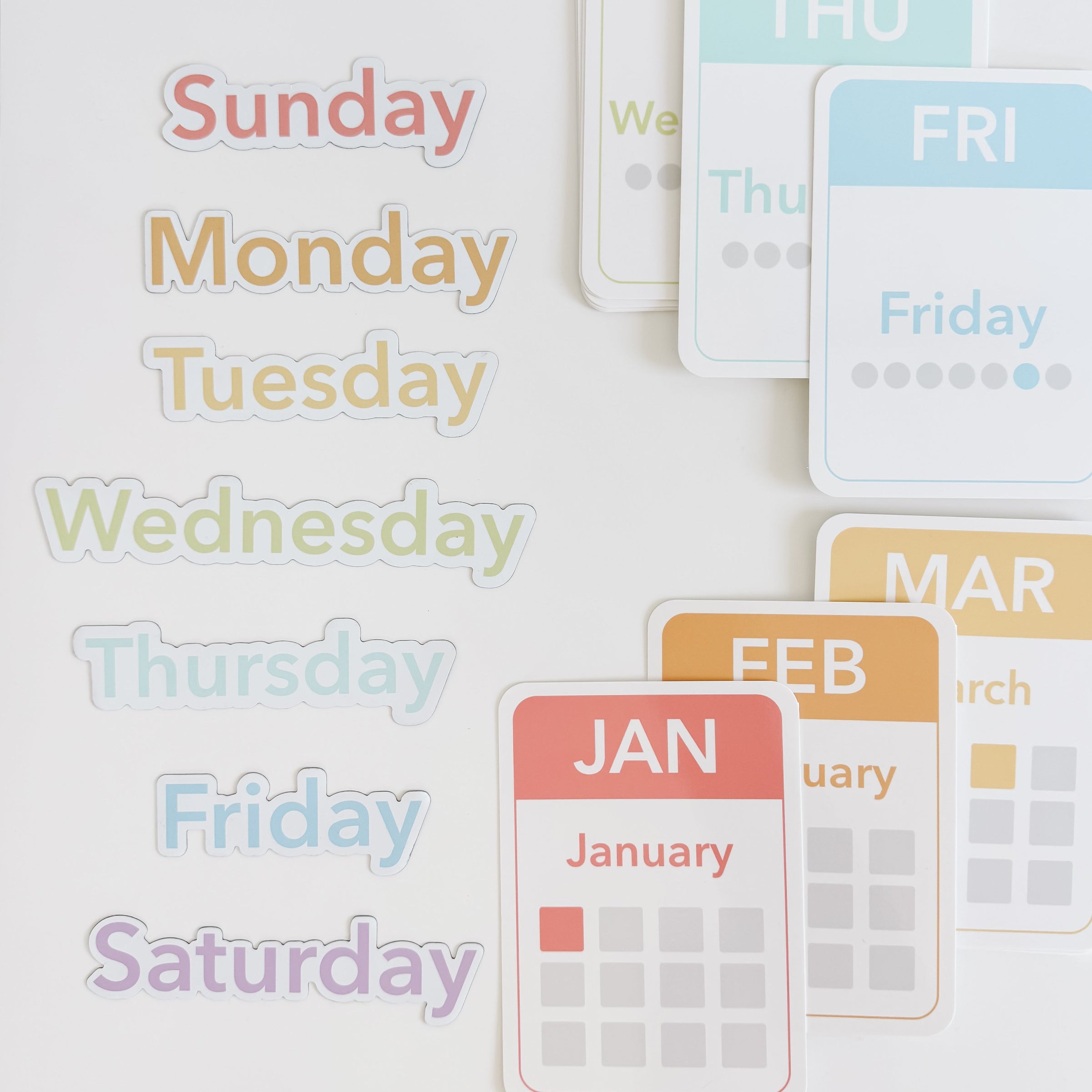 Calendar (Days, Months, Seasons) Flashcards and Magnets
