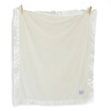 Luxury Satin Border Blanket - Ivory - BIG FRENCHIES
