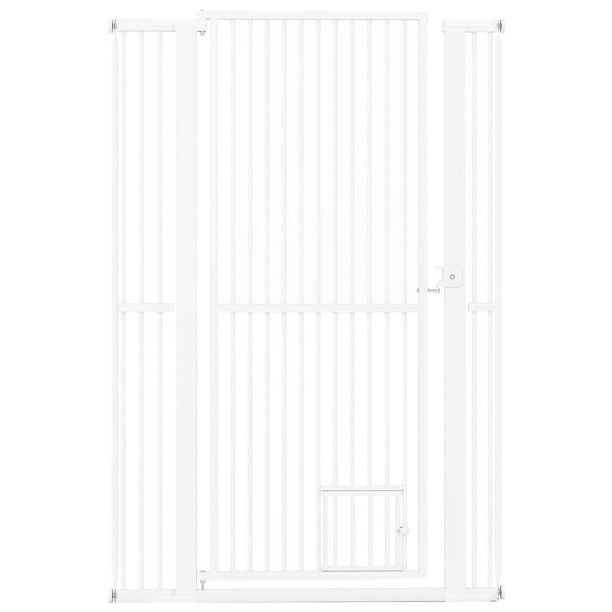 59‚Äù Extra Tall Pet Gate Heavy-Duty Metal Cat Gate with Wide Opening-White