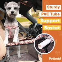 Small Dog Car Seat, Dog Car Booster Seat For Small Medium Dogs Foldable Front Seat Safety With Sturdy PVC Tube Frame, Br