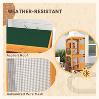 Large Cat House for 1-3 Cats on Wheels Wooden Catio Enclosure Orange