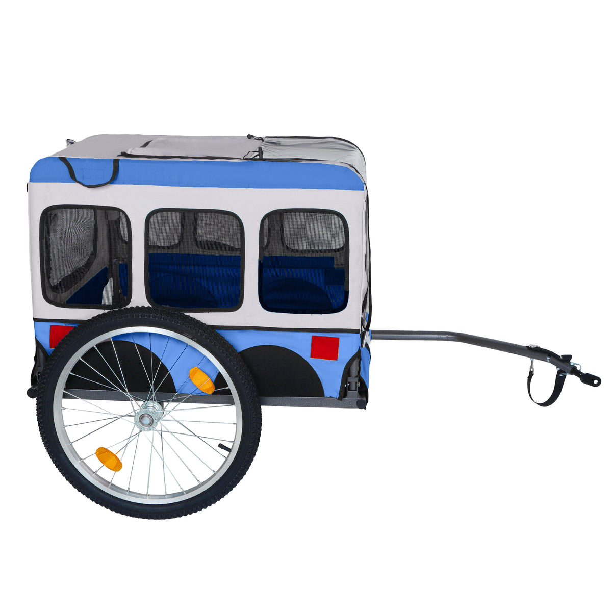 Large Folding Bike Trailer for Dogs - 20×2 1/8 Inches Wheels, Heavy-Duty Steel Frame, Spacious Design, All-Terrain Cycli
