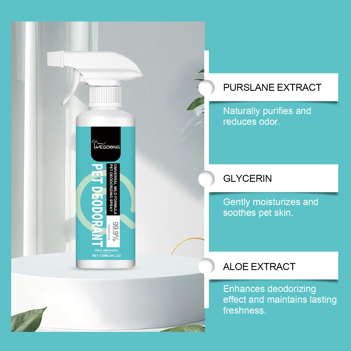Pet Deodorant Spray, Gentle Pet Odor Eliminator For Dogs & Cats, Instantly Remove Bad Smell For Pet Bedding, Carpet & Ho