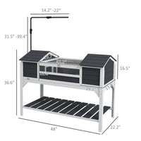 Tortoise Enclosure Tortoise House with Adjustable Lamp Holder Storage Shelf, Dual Main Houses, Openable Lid, Gray
