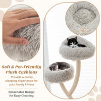 70" Tall Metal Cat Tree Tower with 3 Plush Perches & Sisal Scratching Posts - BIG FRENCHIES
