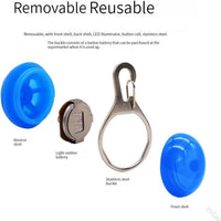 LED Luminous Pet Round Pendant Luminous Dog Tag Pet Charm Dog Flashing Tag Dog Collar Light, Suitable For Pets To Walk At Night