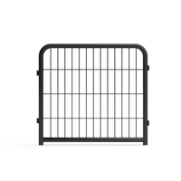 Outdoor 12 piece dog fence, 24 inch portable indoor game fence for small dog pets. Black, 22.2 inches wide x 23.6 inches high.