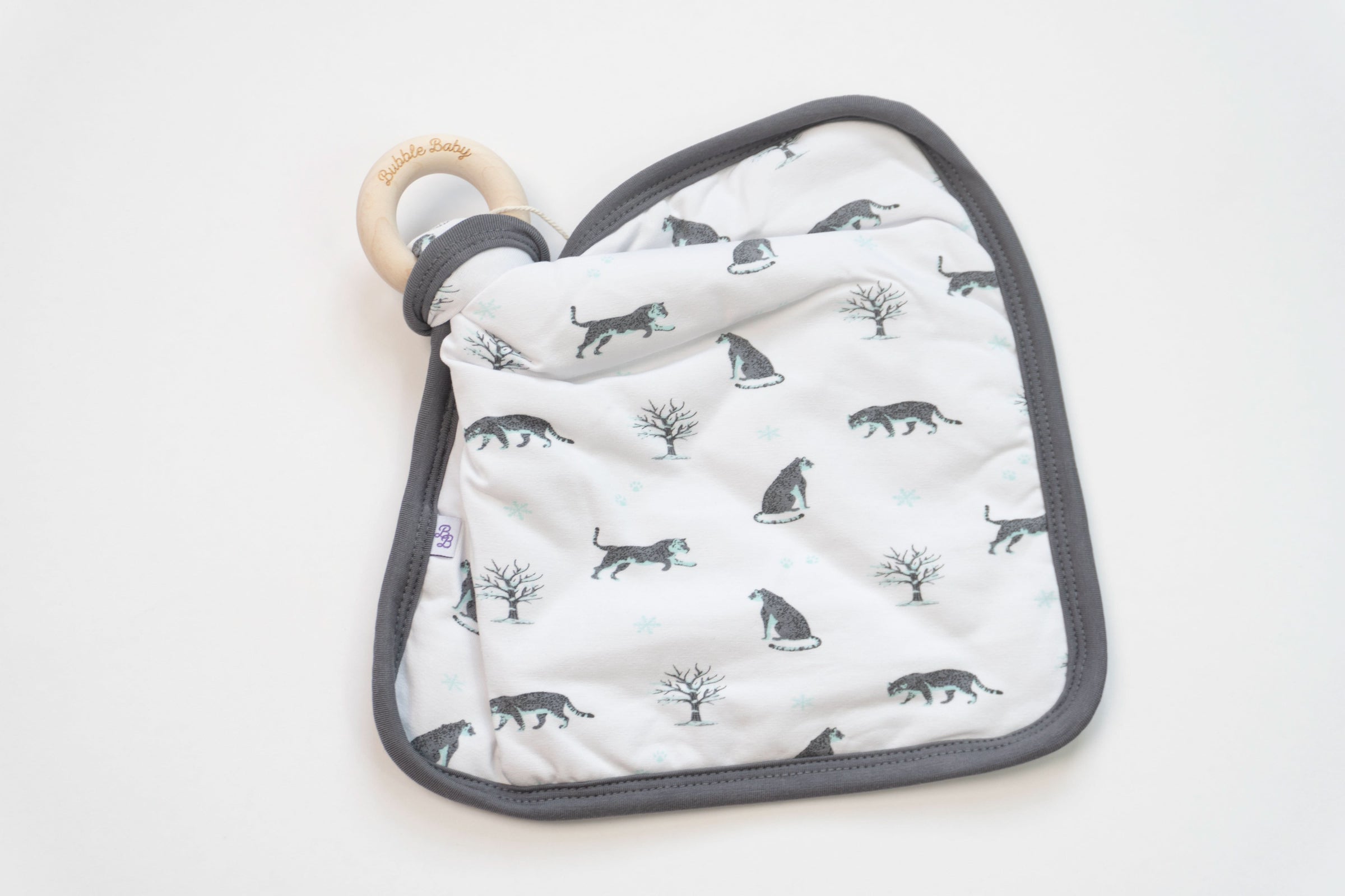 Snow Leopard | Sprig Quilted Lovey - BIG FRENCHIES