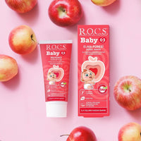 ROCS Baby Toothpaste 35ml - Gentle Apple Flavored Oral Care for Infants & Toddlers