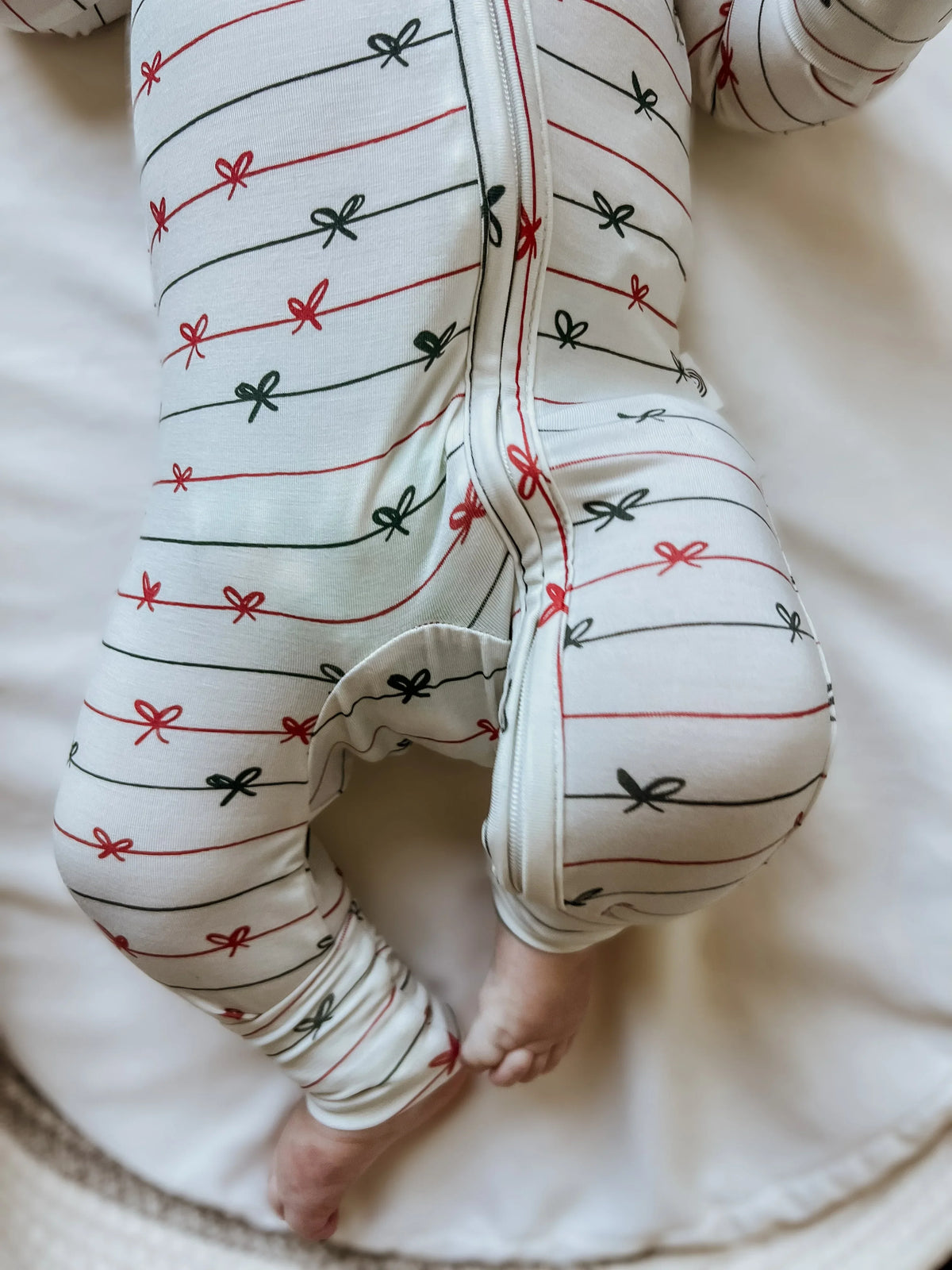 Tied with a Bow Christmas Bamboo Zippy Pajamas - BIG FRENCHIES