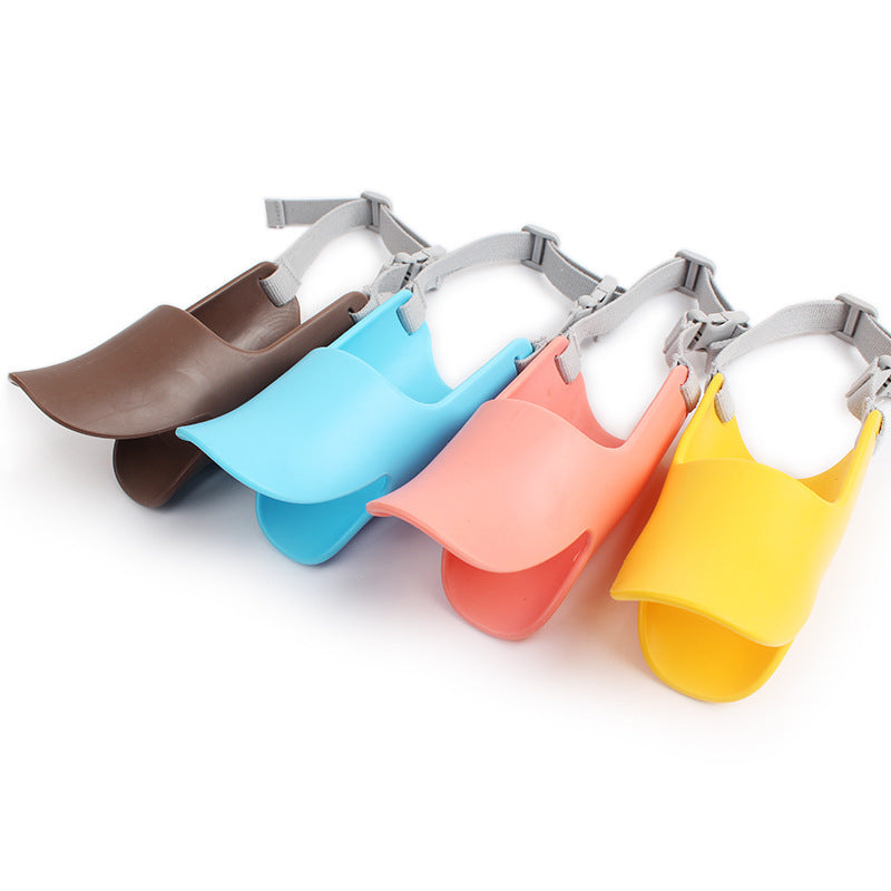 Dog Muzzle Anti-Bite and Anti-Bark Silicone Duckbill Muzzle Comfortable and Breathable Adjustable Strap Pet Mask