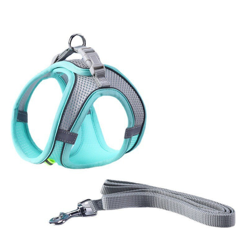 Adjustable Reflective Breathable Mesh Pet Harness for Cats and Dogs with Leash for Outdoor Use-Harnesses-BIG FRENCHIES-V.I.P Digital Presence
