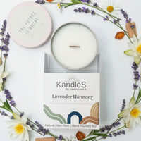Lavender Harmony Luxury Candle | 8oz Non-Toxic Soy Candle with Wooden Wick | Clean Burn