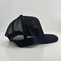 SMELLS LIKE TEEN SPIRIT NIRVANA NAVY MESH TRUCKER SNAPBACK CAP HAT CUSTOM EMBROIDERED