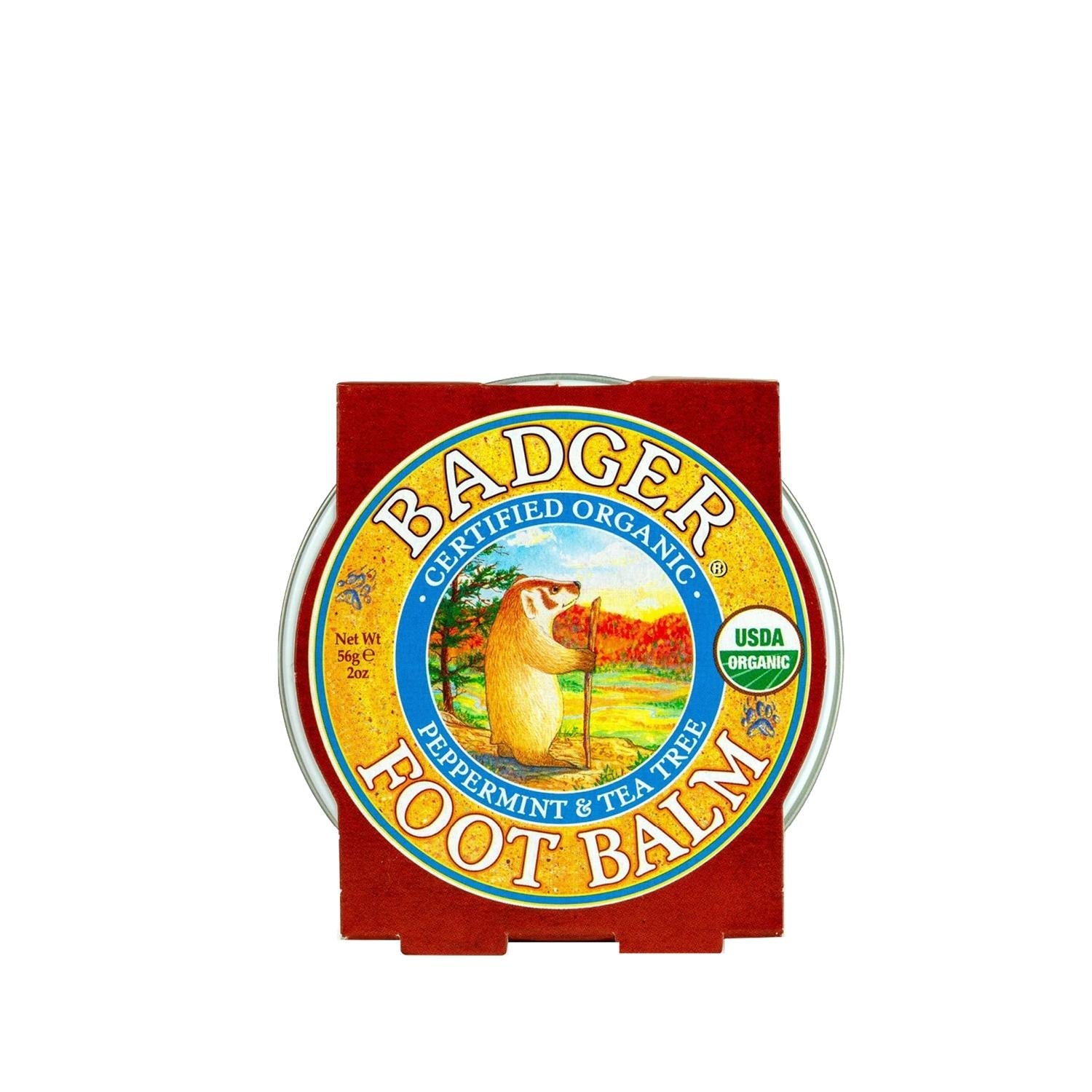 Badger Natural Foot Cream - 21g, Organic & Moisturizing for Dry, Cracked Heels