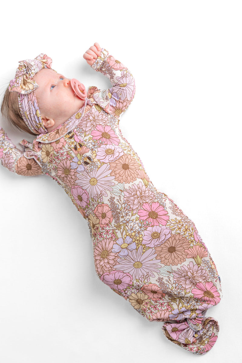 Mae Bamboo Knotted Gown & Bow Set - BIG FRENCHIES