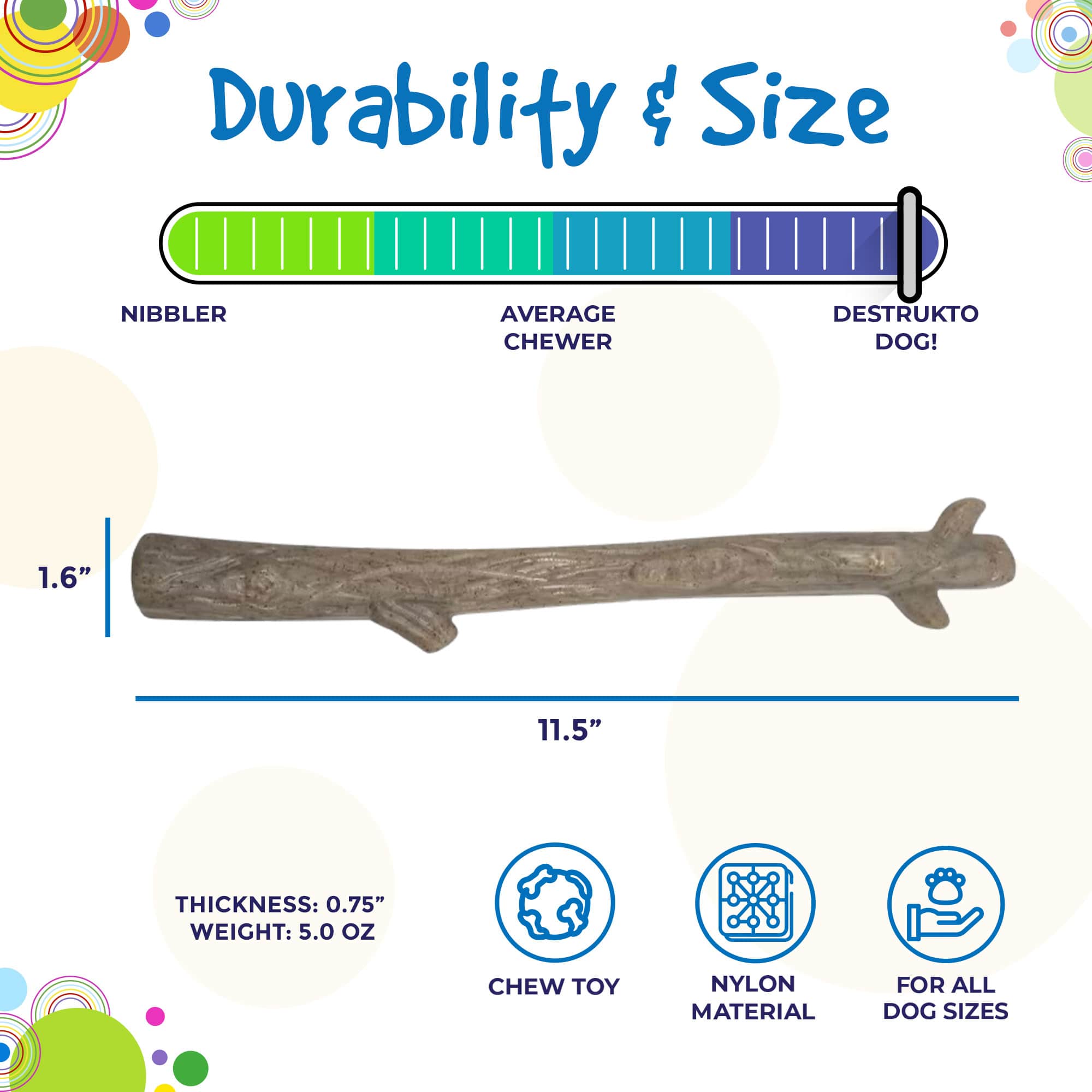 Durable Nylon Chew Stick for Power Chewers | Indestructible Dog Toy USA - BIG FRENCHIES