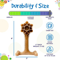 Honey Bone Dental Flower Tower - Indestructible Nylon Dog Chew Toy XL | USA - BIG FRENCHIES