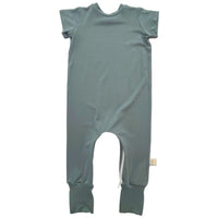 Deep Teal Bamboo Lyocell Zip Romper