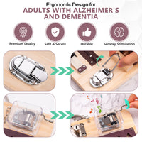 Wooden Fidget Busy Board for Adults with Altzheimer's, Dementia-friendly games