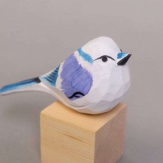 Hand-Carved Wooden Bird Figurine – White - BIG FRENCHIES