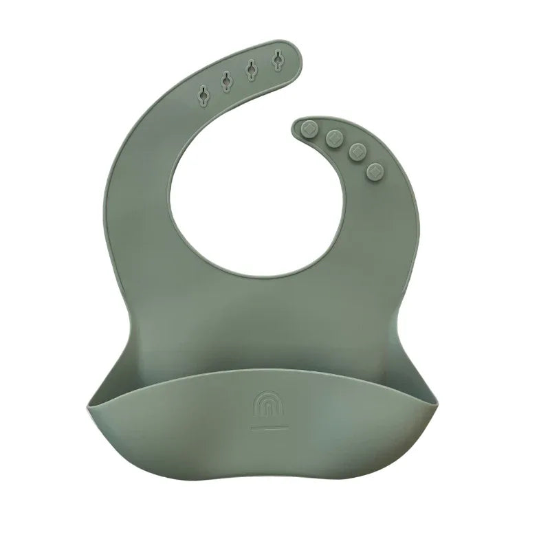 Classic Silicone Bucket Bib · Easy-to-clean · Sage Green Color - BIG FRENCHIES