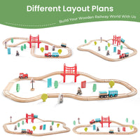 Tiny Land® Wooden Train Set for Children 39 Pcs