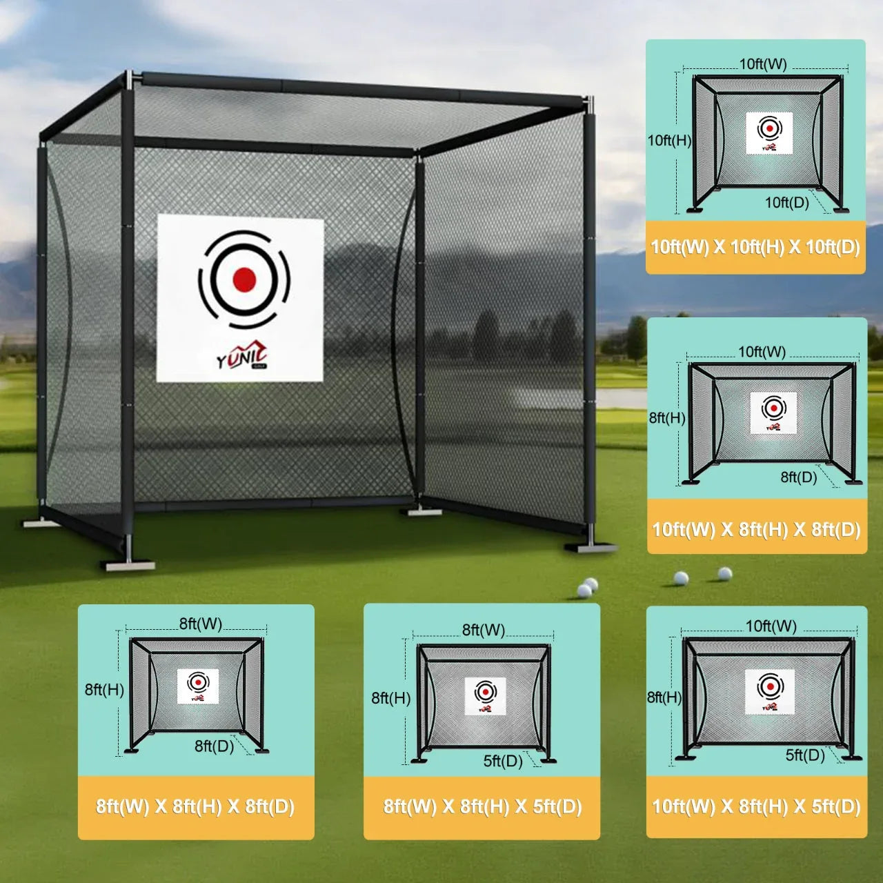 Golf Driving Practice Cage (Black) - BIG FRENCHIES