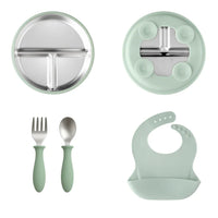 Stainless Steel Toddler Feeding Set 12+ Months- Baby Blue - BIG FRENCHIES
