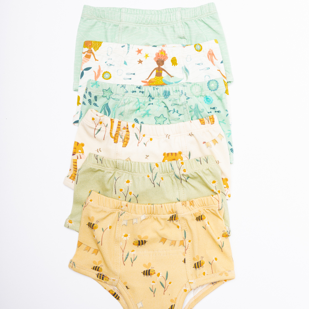 Mermaids-Organic Cotton Potty Training Underpants (6 Pack) - BIG FRENCHIES