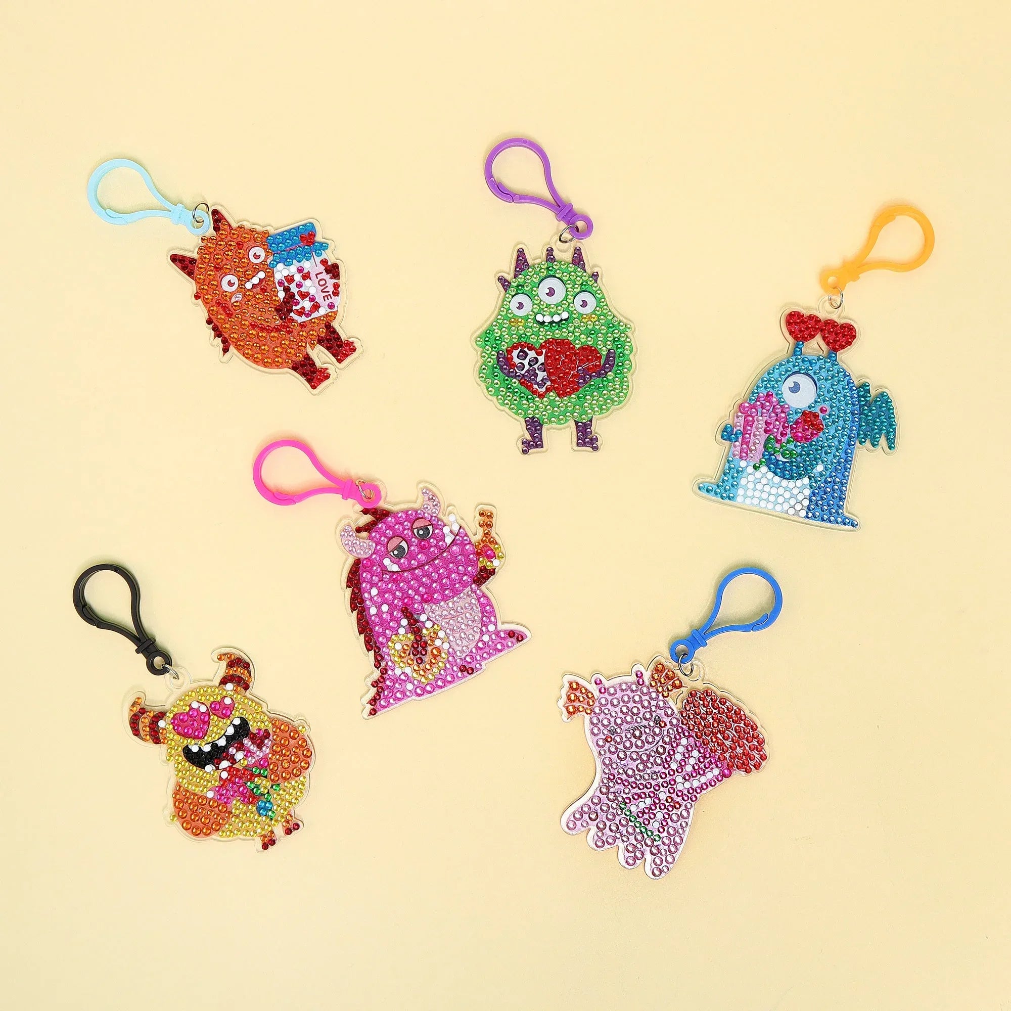 Adorable Keychains Diamond Art Kit – Monsters (Set of 15) - BIG FRENCHIES
