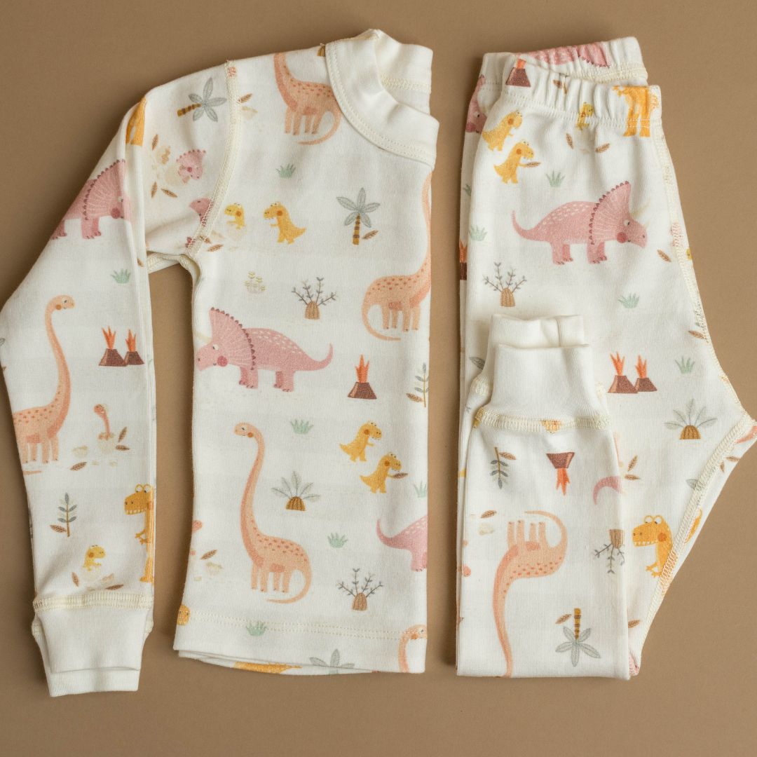 Rose Dino Family Organic Cotton Pajamas Made in USA - BIG FRENCHIES