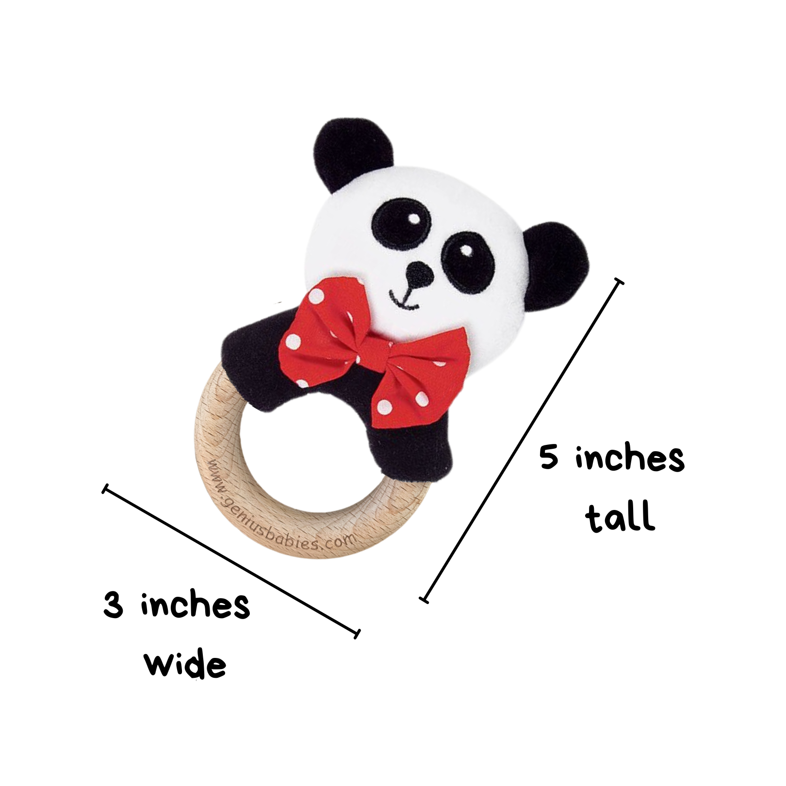 Baby Rattle in High-Contrast Black, White, Red (Beechwood) - BIG FRENCHIES