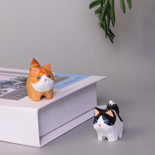 Hand-Carved Wooden Cats, Personalized Gift for Cat Lovers - BIG FRENCHIES
