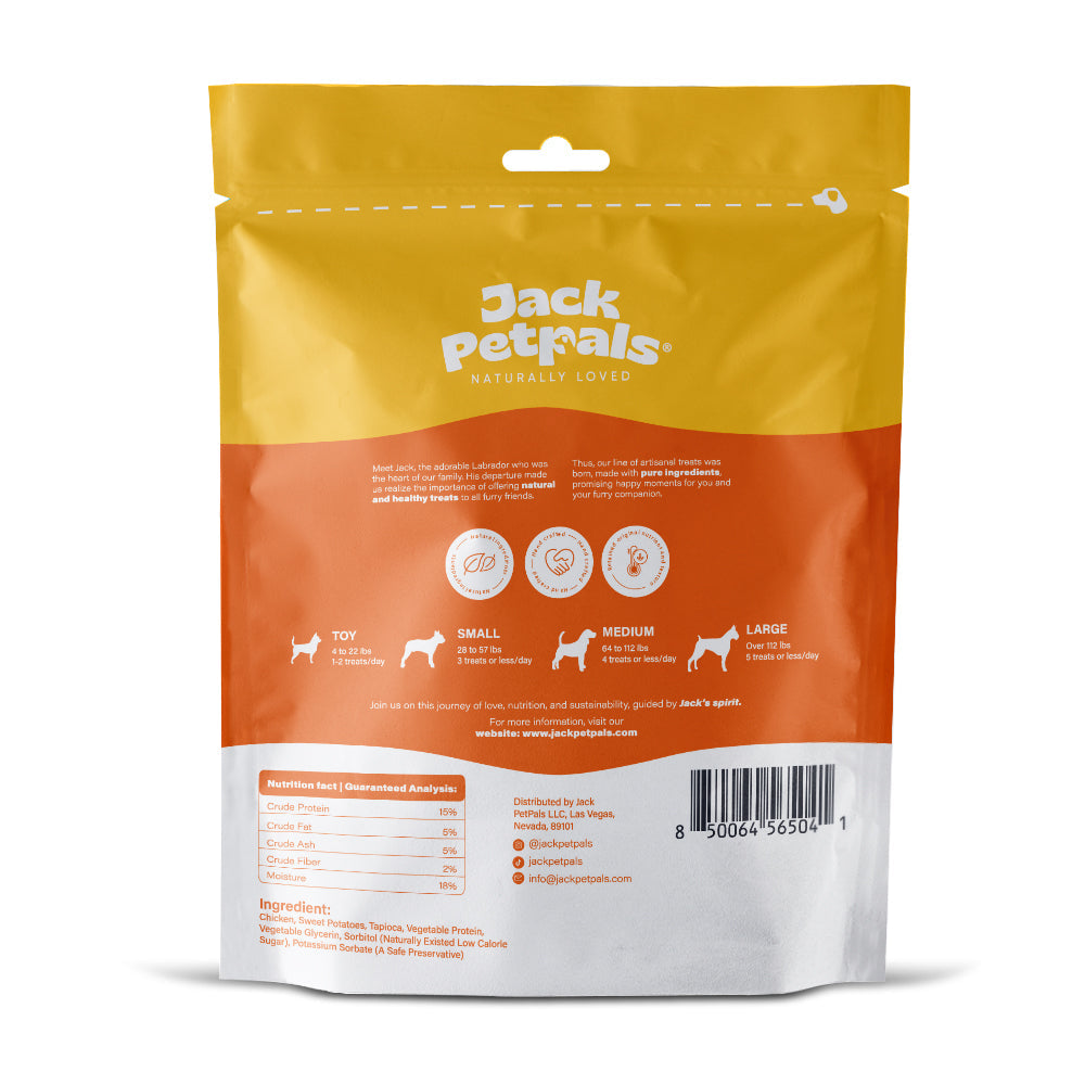 Jack PetPals Crafted Bite Chicken Sweet Potato Dog Treats (12oz) - BIG FRENCHIES