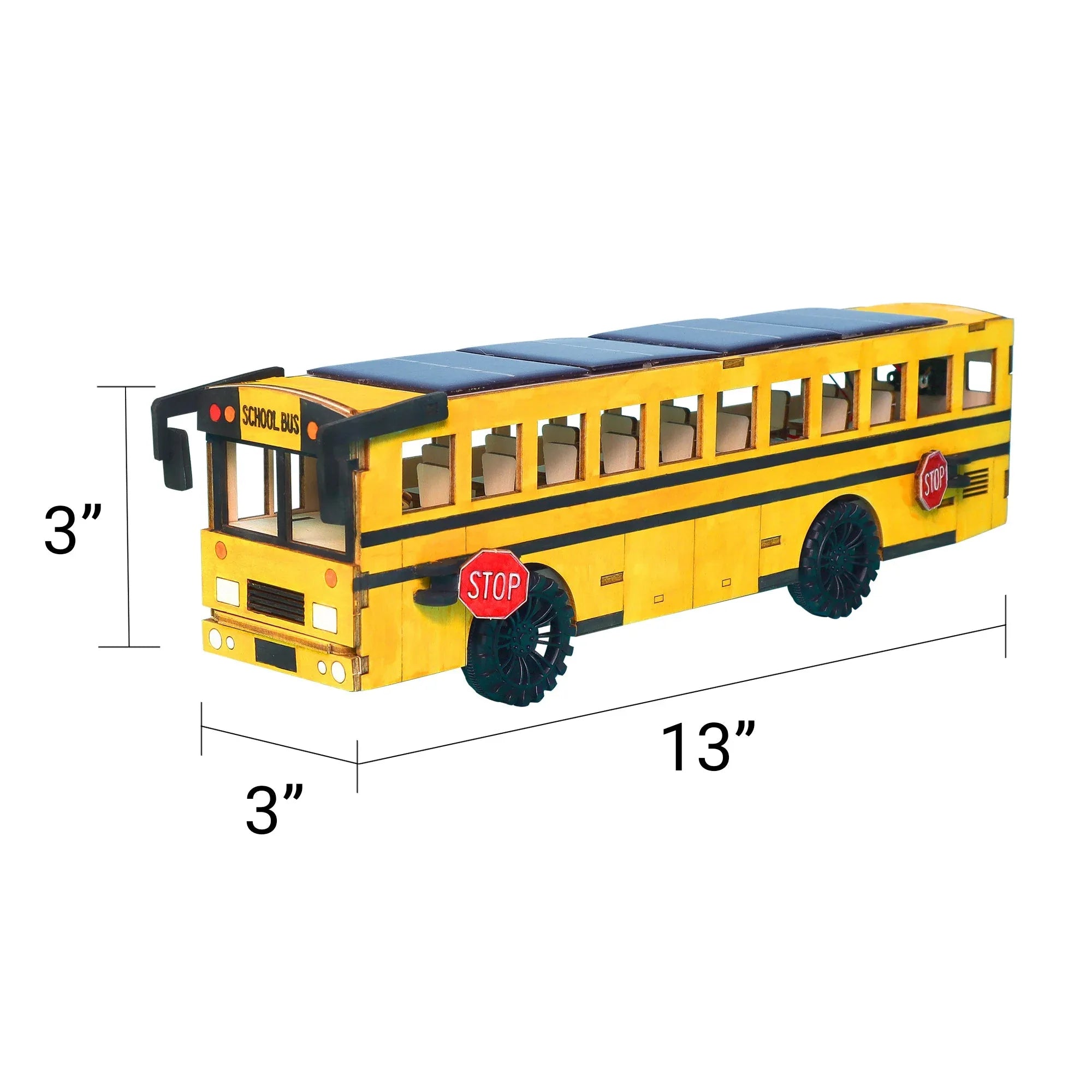 Dual Power School Bus STEM Kit – Build, Paint & Personalize | Battery + Solar Powered - BIG FRENCHIES