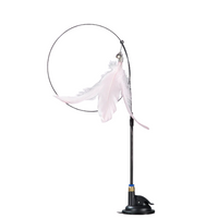 Interactive Cat Teaser Stick with Natural Feathers & Suction Cup - BIG FRENCHIES