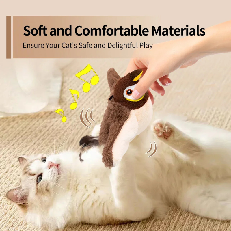 Flapping Bird Cat Toy – Interactive Catnip Plush - BIG FRENCHIES