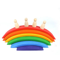 6 Pcs Wooden Rainbow Bridge Stacking Building Blocks - BIG FRENCHIES
