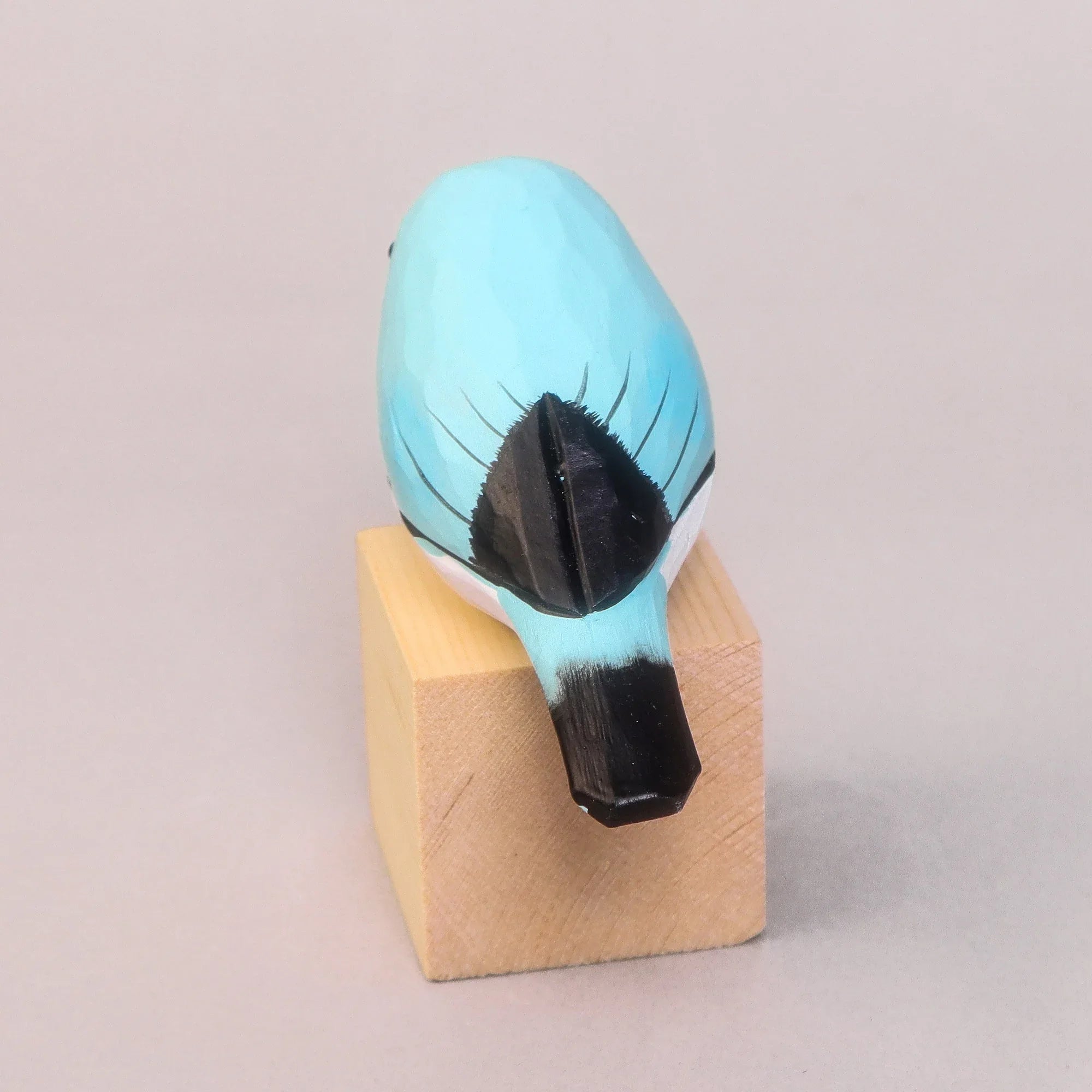 Hand-Carved Wooden Bird Figurine – Blue - BIG FRENCHIES