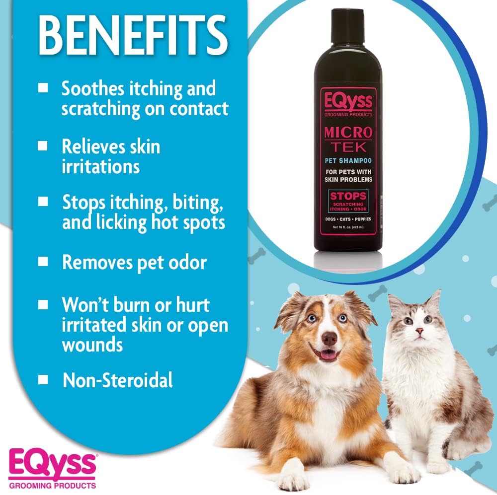 EQyss Micro-Tek Medicated Skin Care Grooming Shampoo for Pets 16 oz.