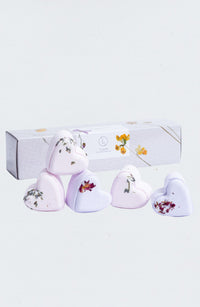 Set of 5 Heart Shaped Shower Steamers Package  - in a Gift Box - Can be personalized