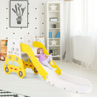 5 in 1 Convertible Toddler Slide Set Kids Art Easel with Stool and Book Rack