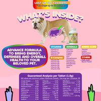 Multivitamin for Dogs & Cats. Prenatal Vitamins. 60 Tabs - BIG FRENCHIES