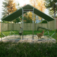 Large Metal Chicken Coop, Walk-in Chicken Run, Galvanized Wire Poultry Chicken Hen Pen Cage, Rabbits Duck Cages With Wat